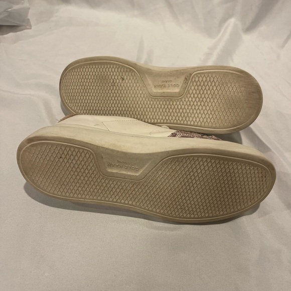 Cole Hann Grand Series Sneakers Size 7B White with Beige Snake Print - Picture 7 of 10